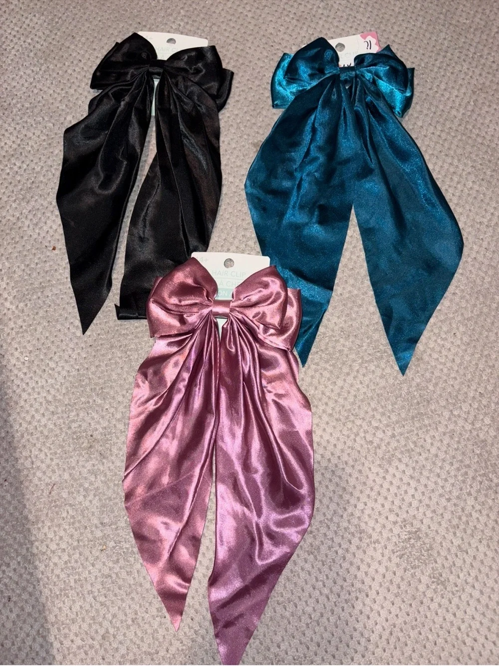 NWT Boutique Hair Bow Clip Bundle Set of 6 – Satin, Animal Print & Rhinestone
